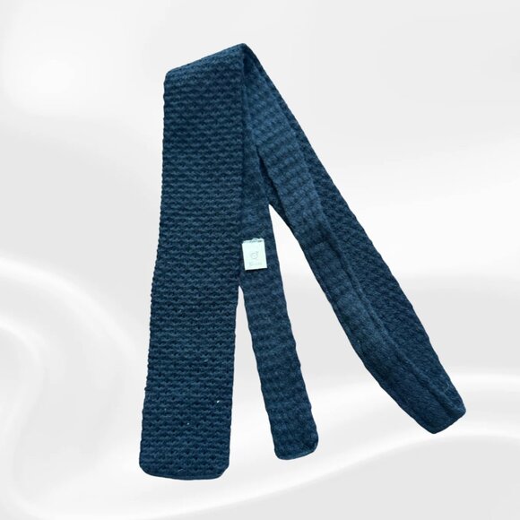 Vintage Briar Knit Tie • Made in England • Black Textured Slim Square-End - Picture 1 of 5
